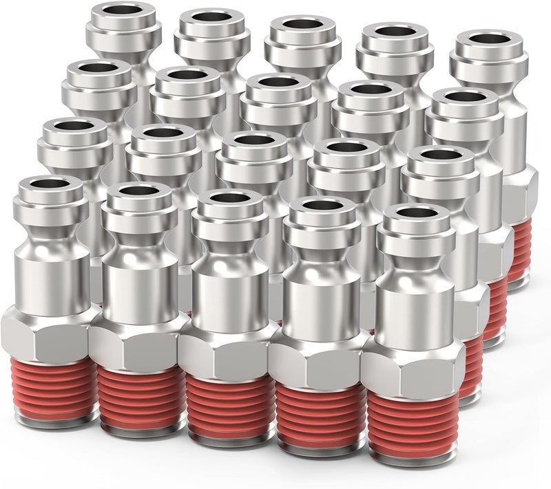 ChillWaves Automotive T-Style Air Plug, 1/4" NPT Male Pneumatic Plugs, Air Compressor Accessories Fittings(10-PACK) - Image 1